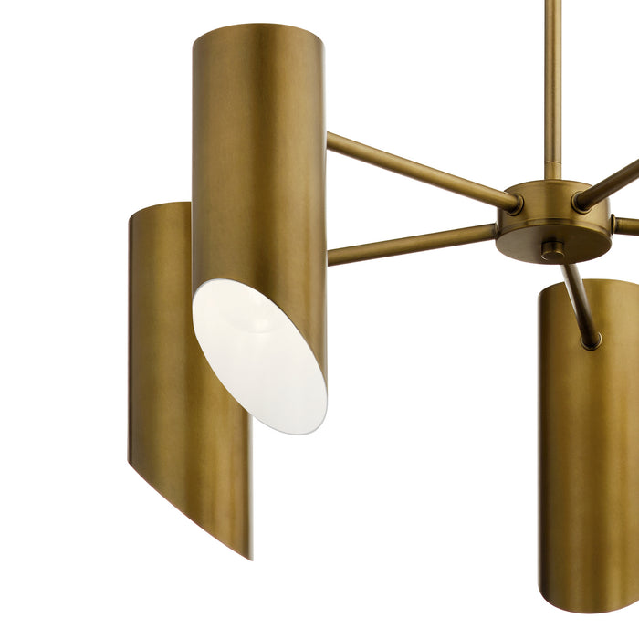 Kichler 52160NBR Five Light Chandelier, Natural Brass
