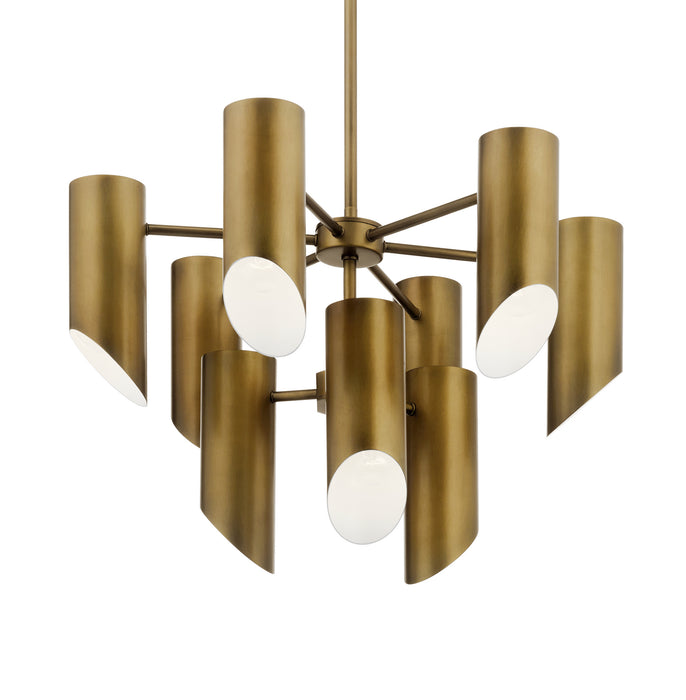 Kichler 52162NBR Nine Light Chandelier, Natural Brass