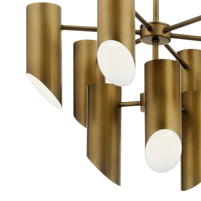 Kichler 52162NBR Nine Light Chandelier, Natural Brass