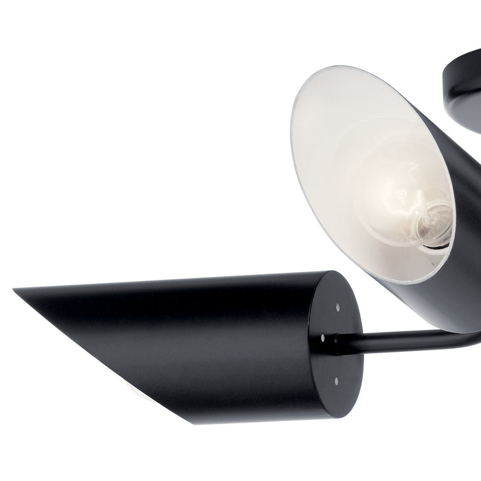 Kichler 52164BK Four Light Semi Flush Mount, Black