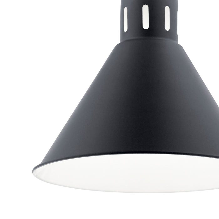 Kichler 52176BK One Light Pendant, Black