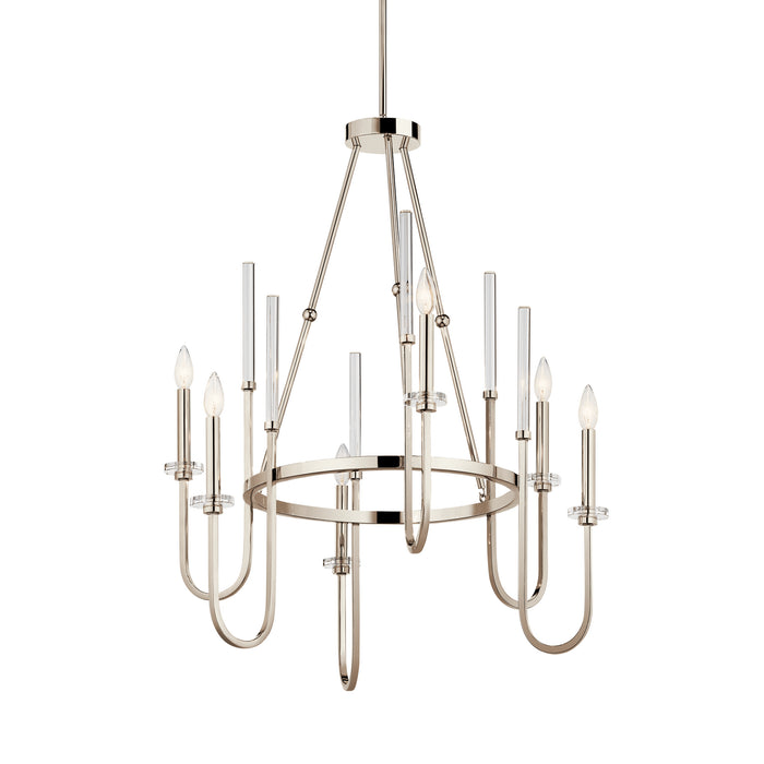 Kichler 52209PN Six Light Chandelier, Polished Nickel