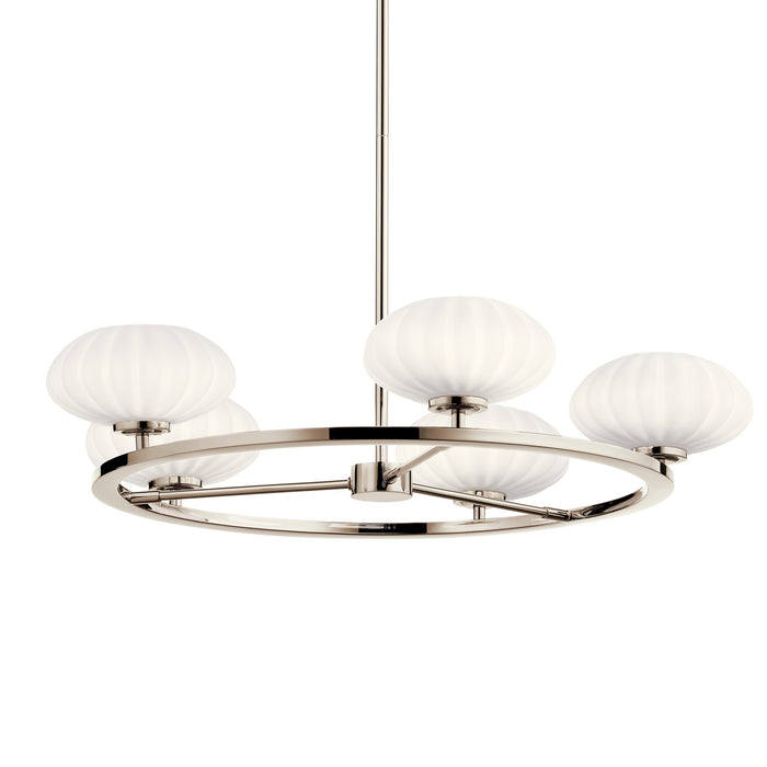 Kichler 52223PN Six Light Chandelier, Polished Nickel