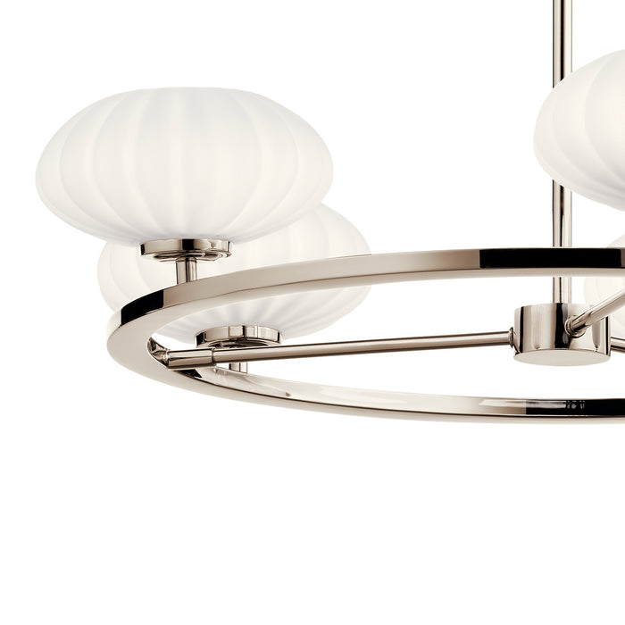 Kichler 52223PN Six Light Chandelier, Polished Nickel