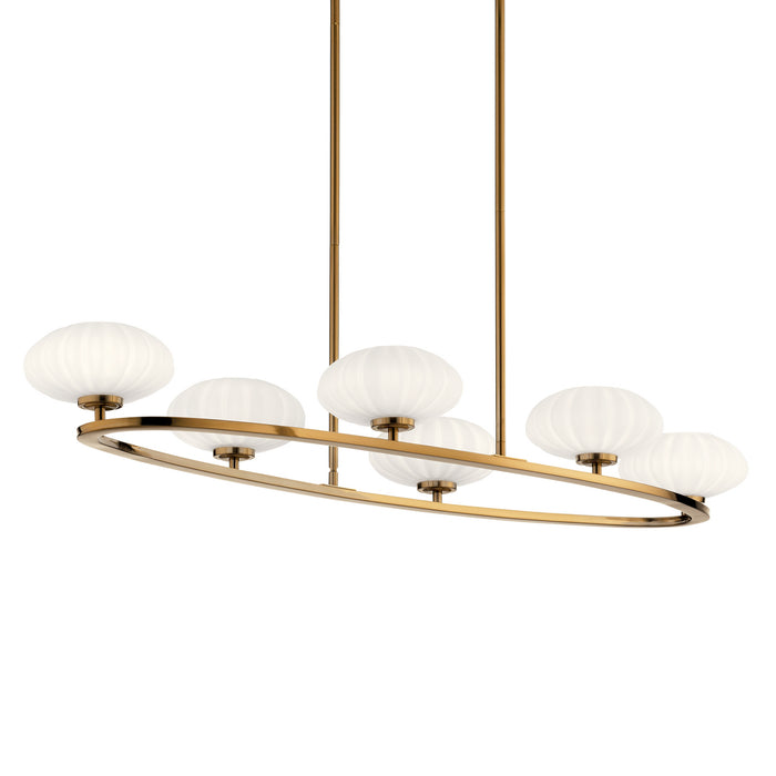 Kichler 52224FXG Six Light Chandelier, Fox Gold