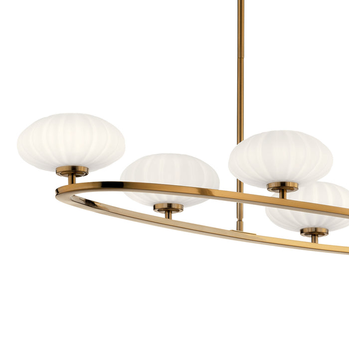 Kichler 52224FXG Six Light Chandelier, Fox Gold