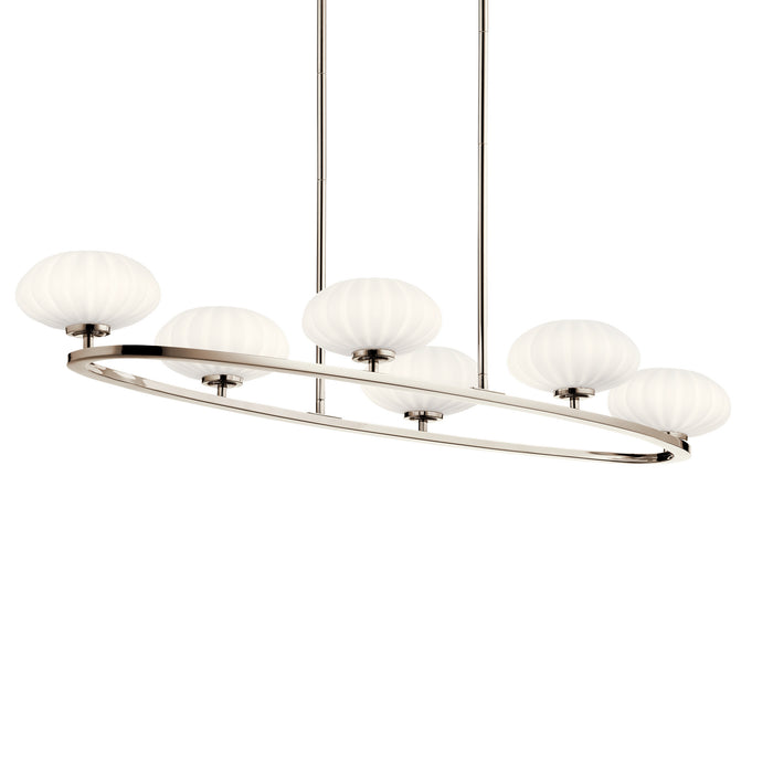 Kichler 52224PN Six Light Chandelier, Polished Nickel