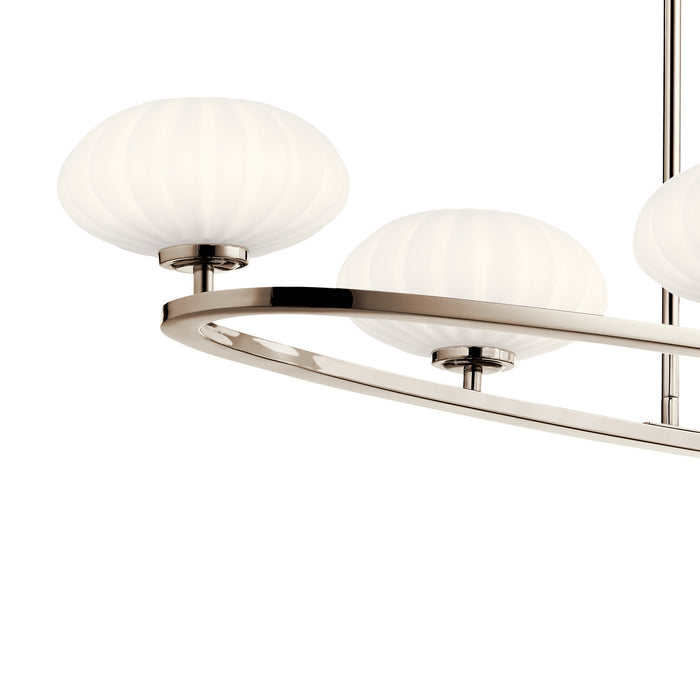 Kichler 52224PN Six Light Chandelier, Polished Nickel