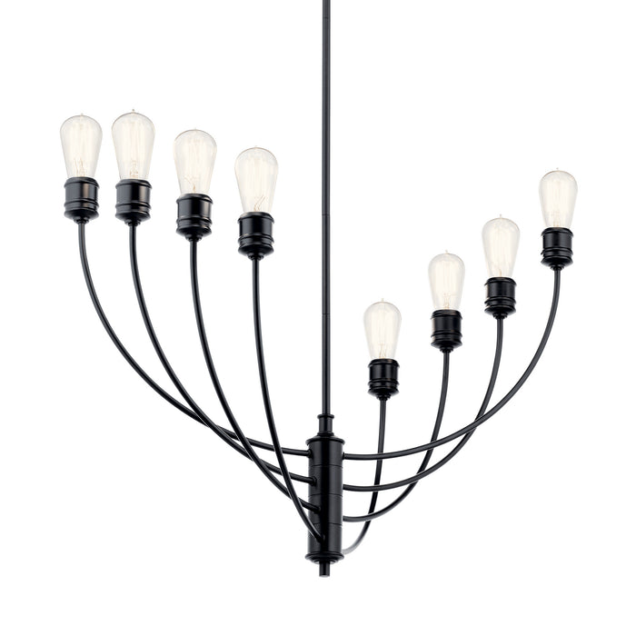 Kichler 52255BK Eight Light Chandelier, Black