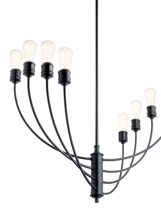 Kichler 52255BK Eight Light Chandelier, Black