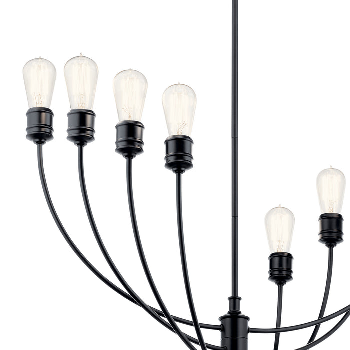 Kichler 52255BK Eight Light Chandelier, Black