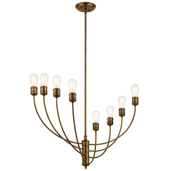 Kichler 52255SB Eight Light Chandelier, Satin Bronze