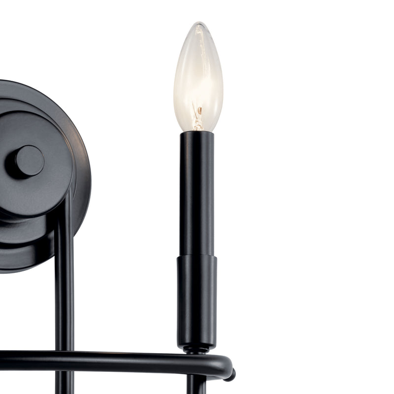 Kichler 52308BK Two Light Wall Sconce, Black
