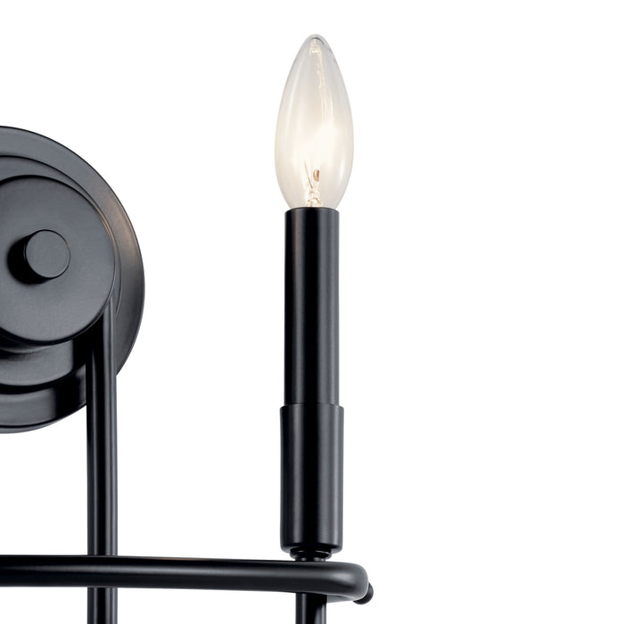 Kichler 52308BK Two Light Wall Sconce, Black