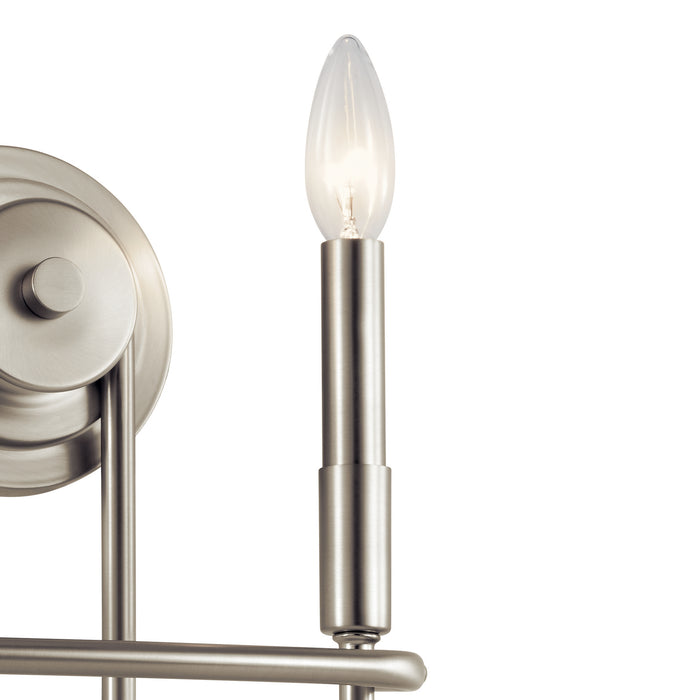 Kichler 52308NI Two Light Wall Sconce, Brushed Nickel