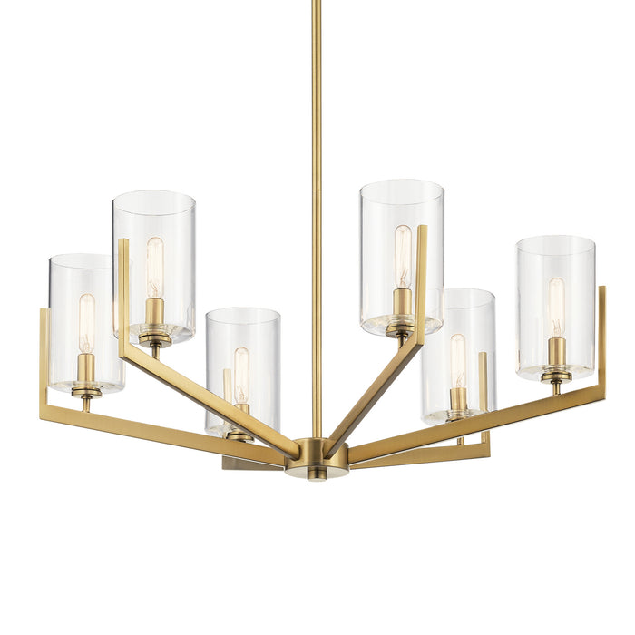 Kichler 52314BNB Six Light Chandelier, Brushed Natural Brass