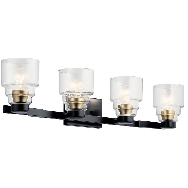 Kichler 55013BK Four Light Bath, Black