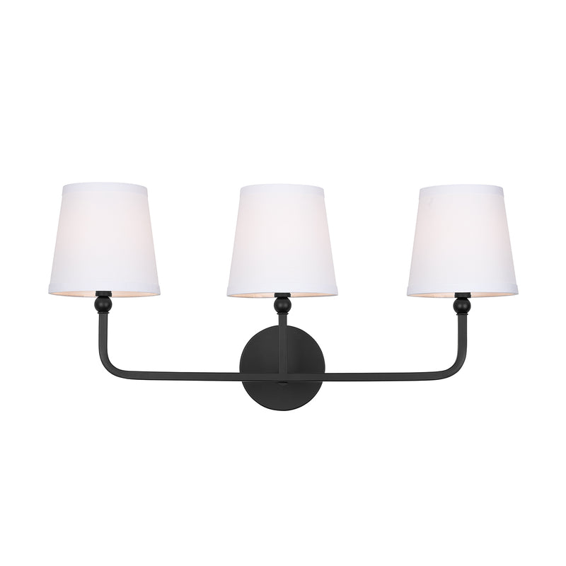 Capital Lighting 119331MB-674 Three Light Vanity, Matte Black