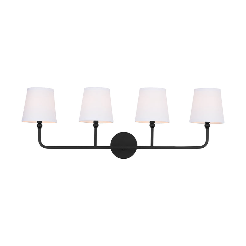 Capital Lighting 119341MB-674 Four Light Vanity, Matte Black
