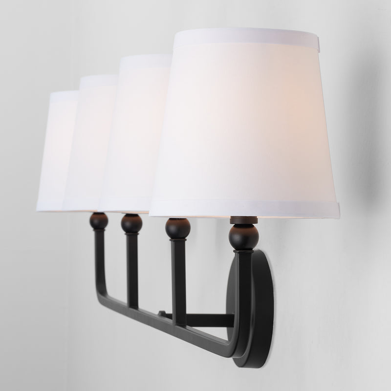 Capital Lighting 119341MB-674 Four Light Vanity, Matte Black