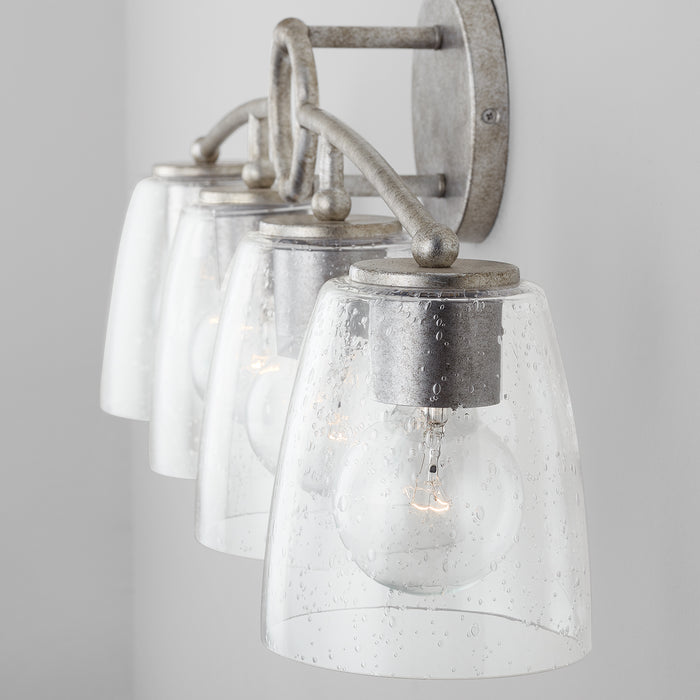 Capital Lighting 137941AS-488 Four Light Vanity, Antique Silver