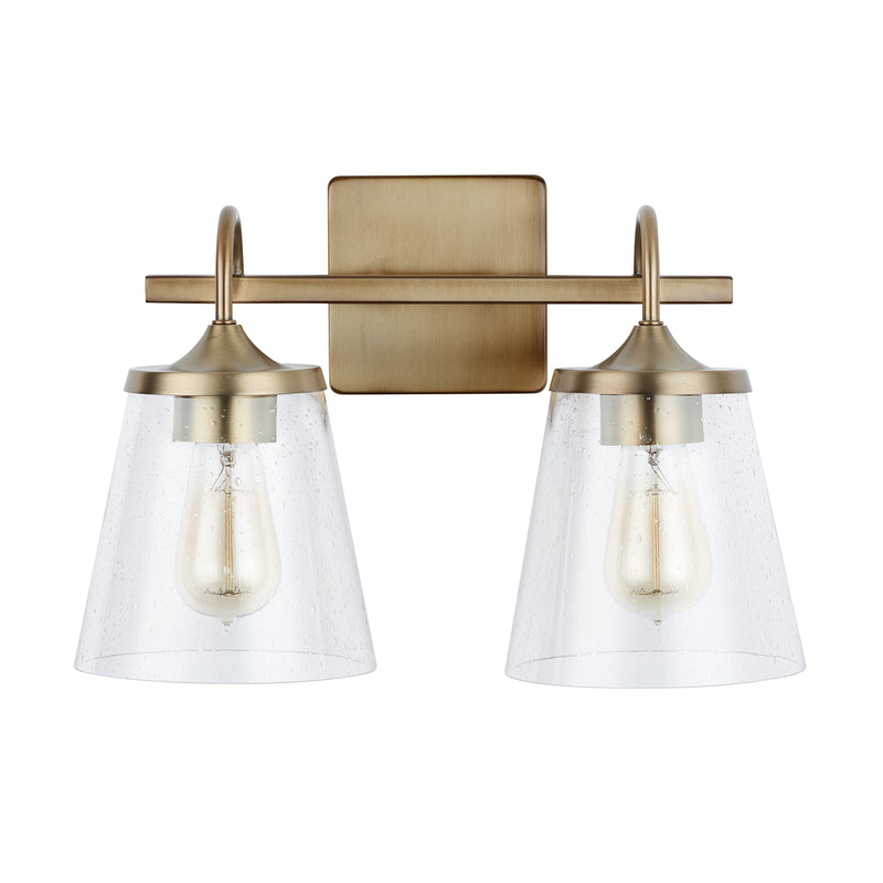 Capital Lighting 139122AD-496 Two Light Vanity, Aged Brass