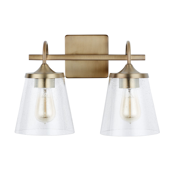 Capital Lighting 139122AD-496 Two Light Vanity, Aged Brass