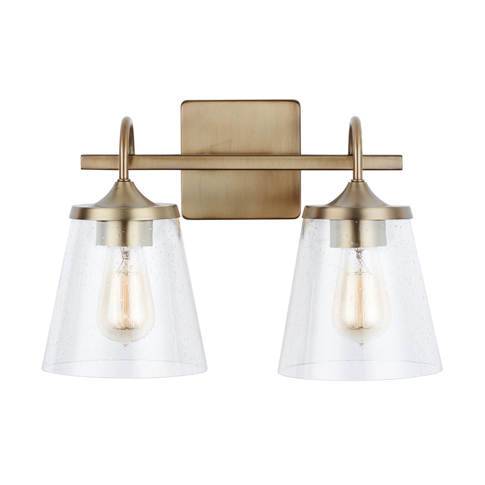 Capital Lighting 139122AD-496 Two Light Vanity, Aged Brass