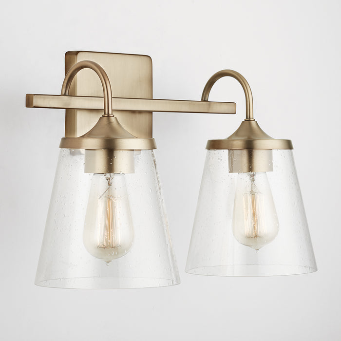 Capital Lighting 139122AD-496 Two Light Vanity, Aged Brass