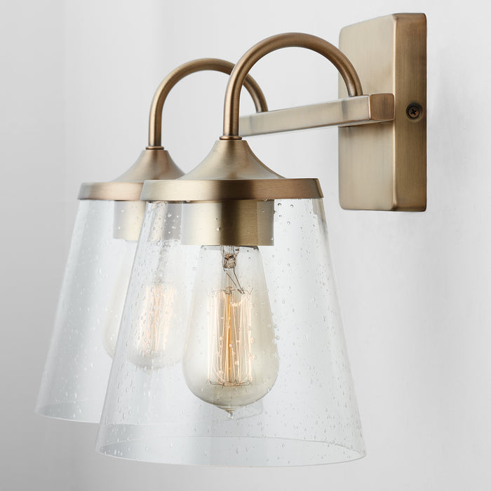Capital Lighting 139122AD-496 Two Light Vanity, Aged Brass