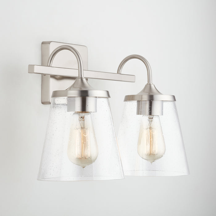 Capital Lighting 139122BN-496 Two Light Vanity, Brushed Nickel