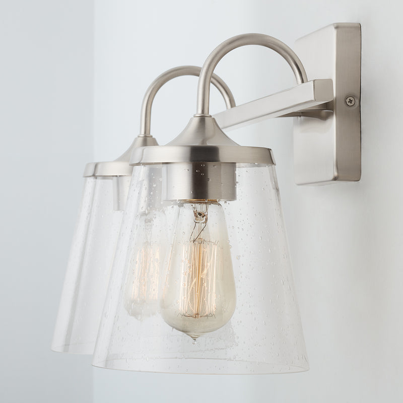 Capital Lighting 139122BN-496 Two Light Vanity, Brushed Nickel