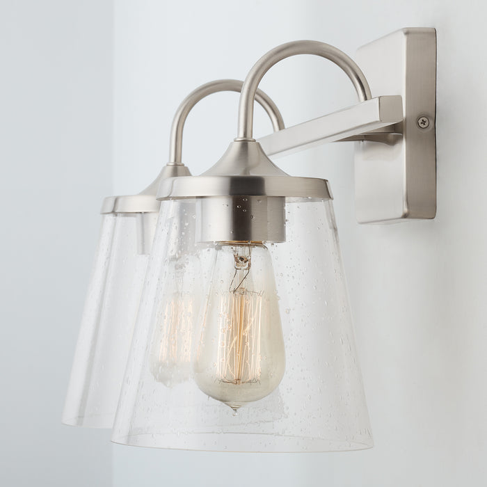 Capital Lighting 139122BN-496 Two Light Vanity, Brushed Nickel