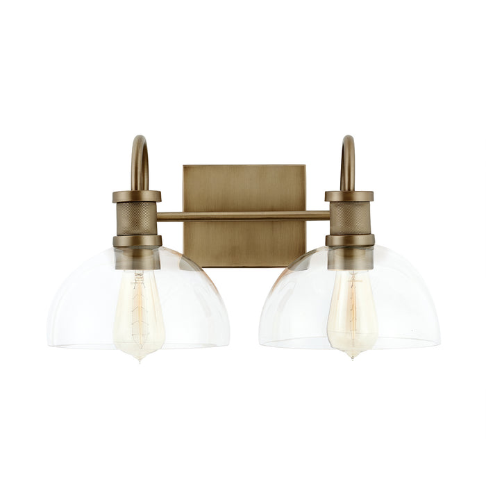 Capital Lighting 139123AD-497 Two Light Vanity, Aged Brass
