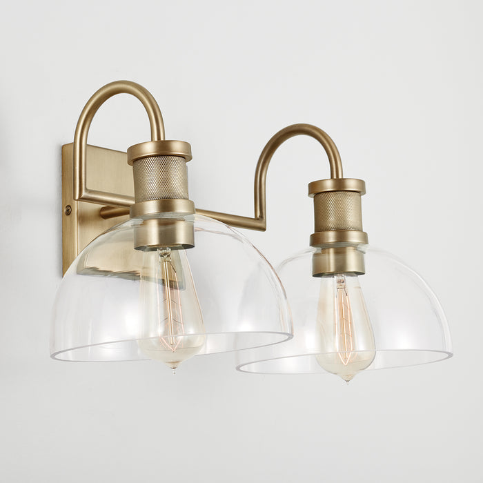 Capital Lighting 139123AD-497 Two Light Vanity, Aged Brass