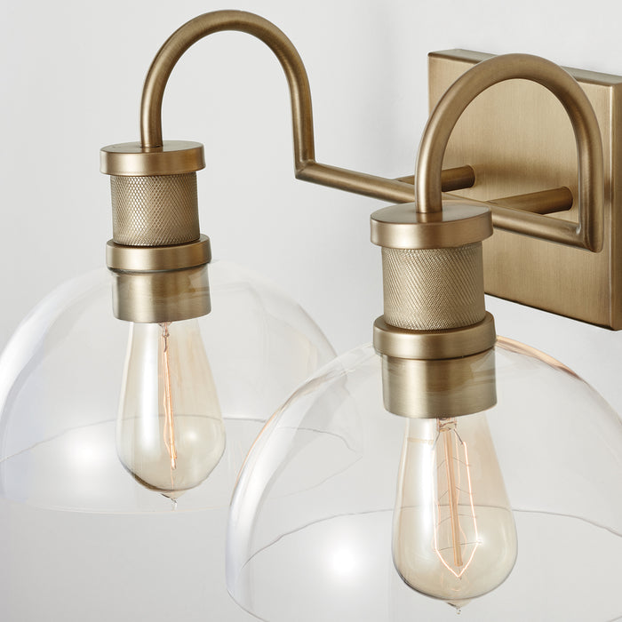 Capital Lighting 139123AD-497 Two Light Vanity, Aged Brass