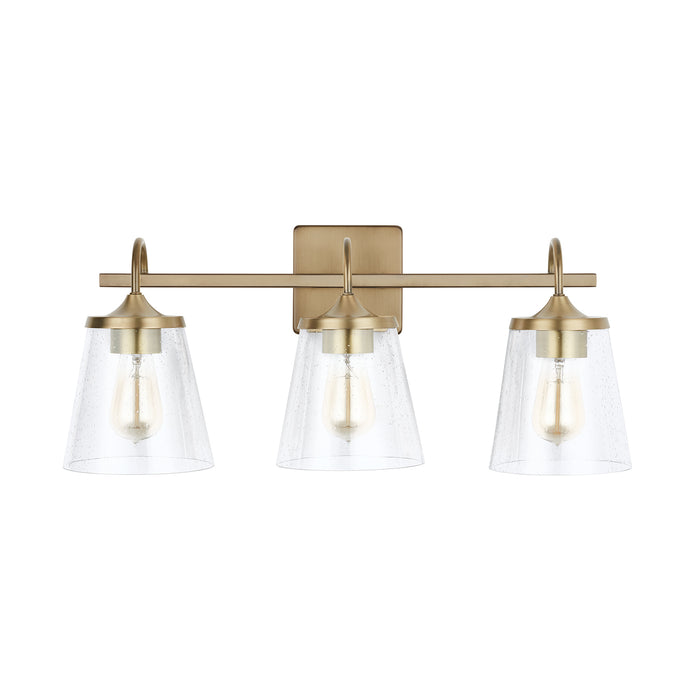 Capital Lighting 139132AD-496 Three Light Vanity, Aged Brass