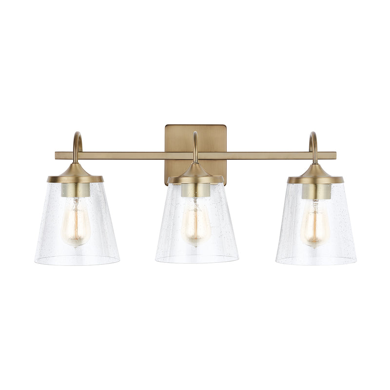 Capital Lighting 139132AD-496 Three Light Vanity, Aged Brass