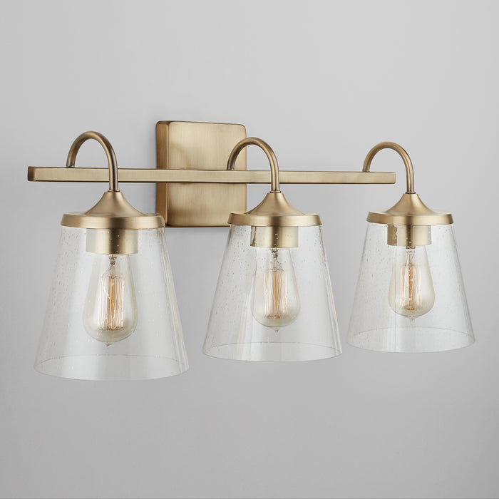 Capital Lighting 139132AD-496 Three Light Vanity, Aged Brass