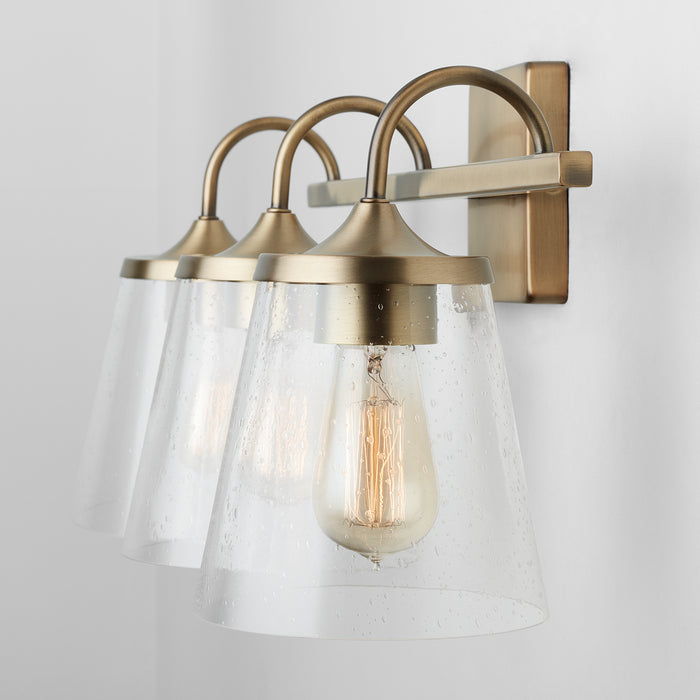 Capital Lighting 139132AD-496 Three Light Vanity, Aged Brass
