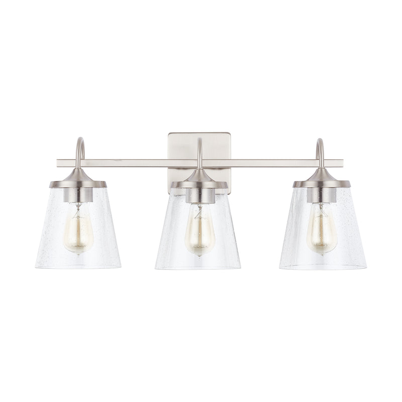 Capital Lighting 139132BN-496 Three Light Vanity, Brushed Nickel