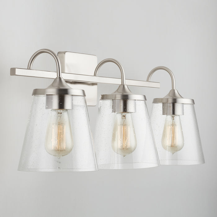 Capital Lighting 139132BN-496 Three Light Vanity, Brushed Nickel