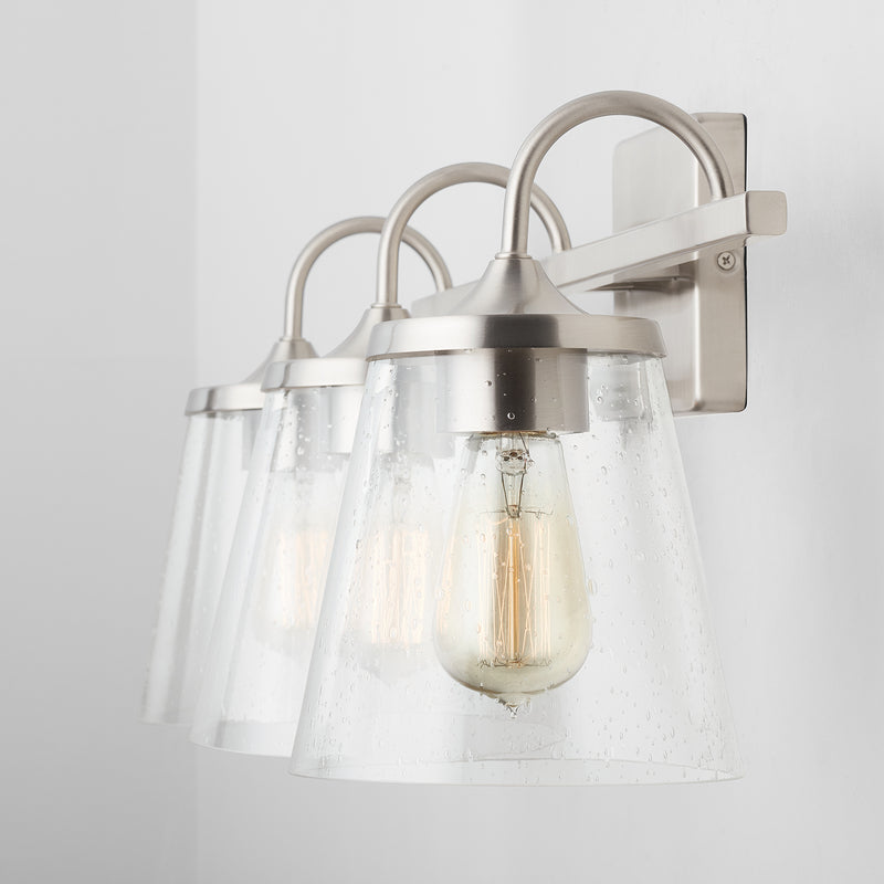 Capital Lighting 139132BN-496 Three Light Vanity, Brushed Nickel