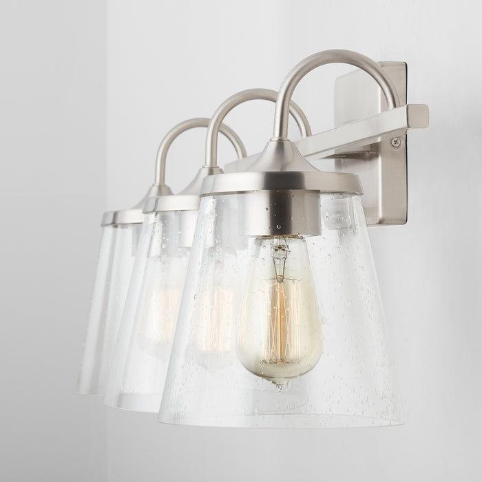 Capital Lighting 139132BN-496 Three Light Vanity, Brushed Nickel