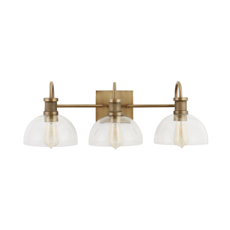 Capital Lighting 139133AD-497 Three Light Vanity, Aged Brass