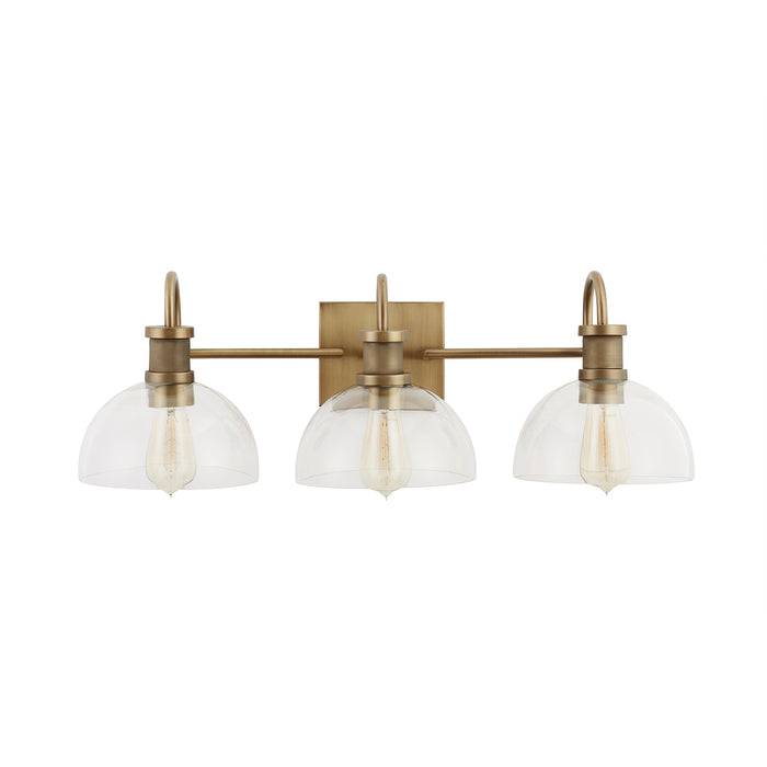 Capital Lighting 139133AD-497 Three Light Vanity, Aged Brass