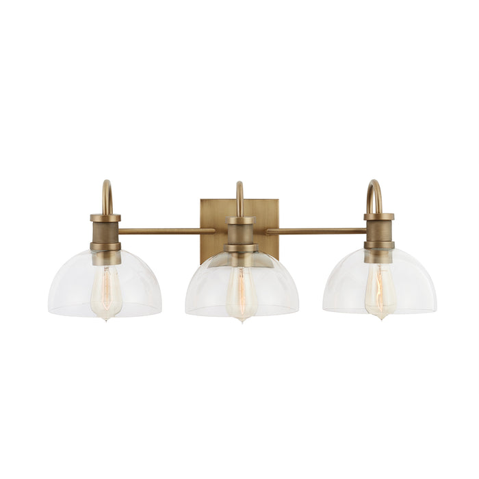 Capital Lighting 139133AD-497 Three Light Vanity, Aged Brass