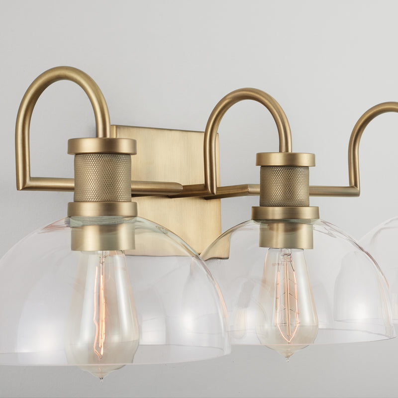 Capital Lighting 139133AD-497 Three Light Vanity, Aged Brass
