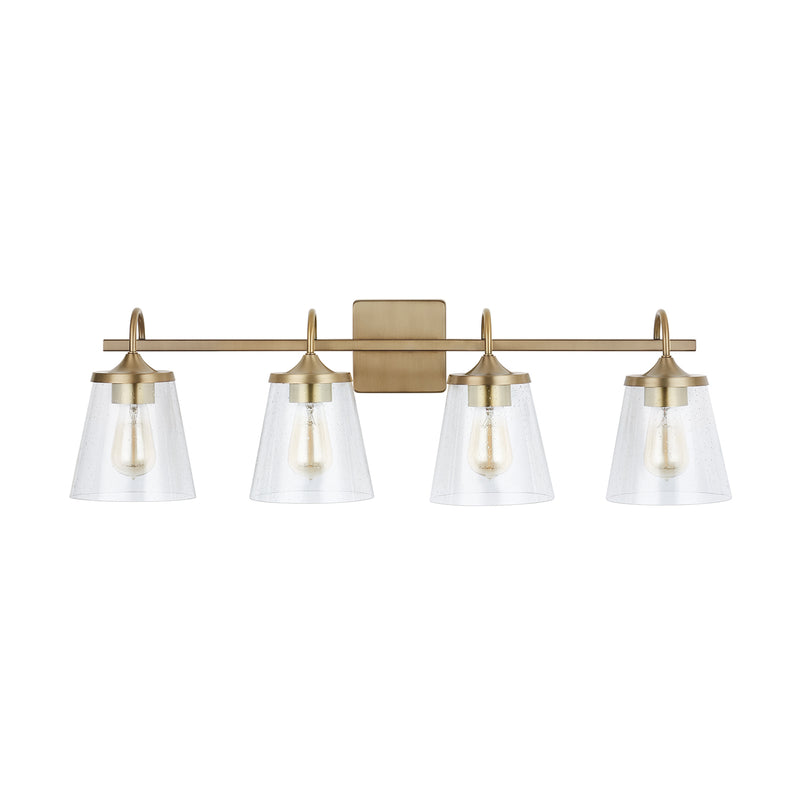 Capital Lighting 139142AD-496 Four Light Vanity, Aged Brass