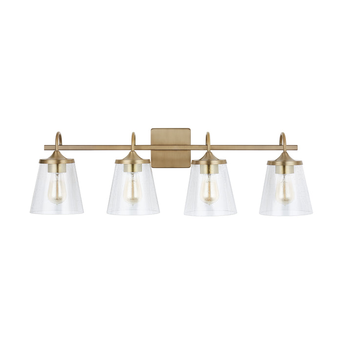Capital Lighting 139142AD-496 Four Light Vanity, Aged Brass